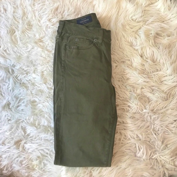 J.Crew Olive Toothpick (Ankle) Jeans Size 27 - Picture 3 of 3